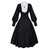 Nun Dress Slim Fit Long Lolita Long Sleeve Dress 2025 Autumn Winter Fashion Elegant - Coscosmos